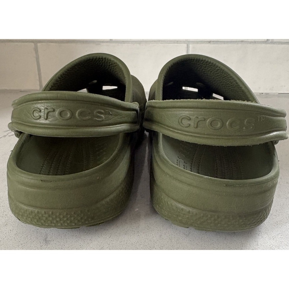 Vintage Crocs Classic Clogs Army Green Made in Canada Unisex Mens 4 Womens 6 - Picture 3 of 9